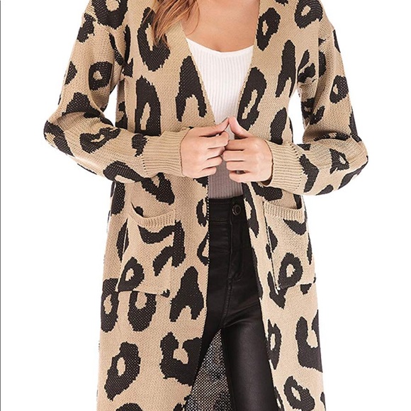 Boutique Leopard Print Open Front Cardigan - Picture 6 of 8